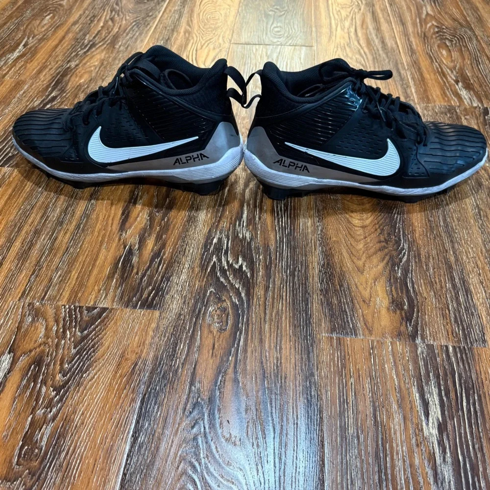 Nike Alpha Menace Mens 13 Black Silver Football Cleats 5139-010 Varsity 3
